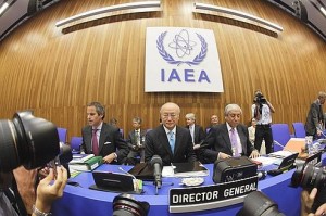 IAEA Director General Yukiya Amano attends a news conference at the United Nations headquarters in Vienna