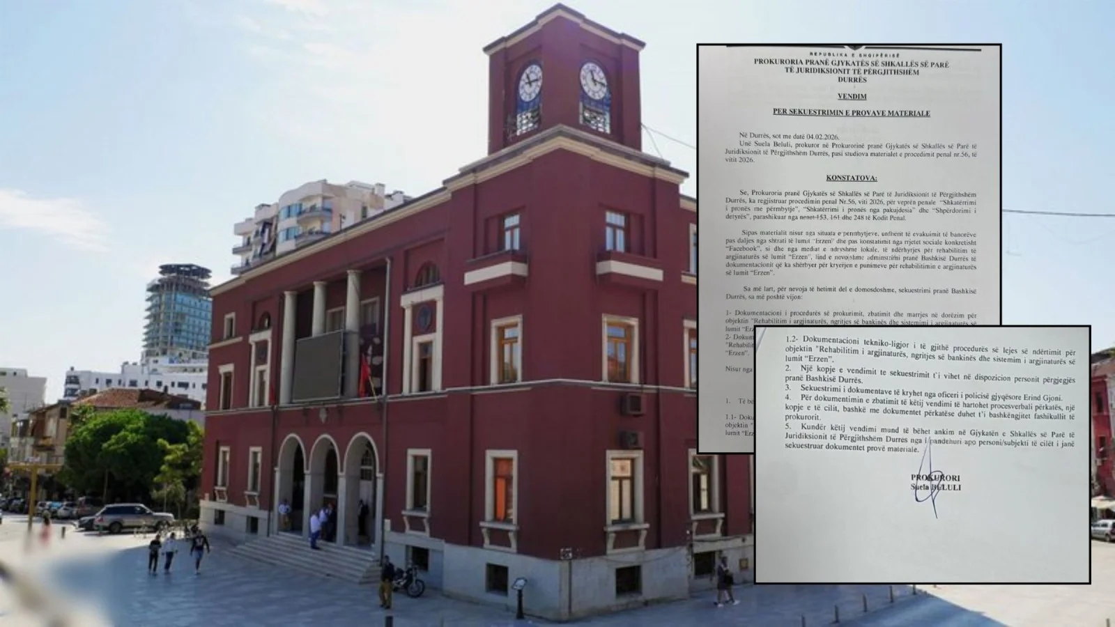 Çarja e argjinaturës së Erzenit përmbyti Durrësin  Prokuroria zbarkon në bashki