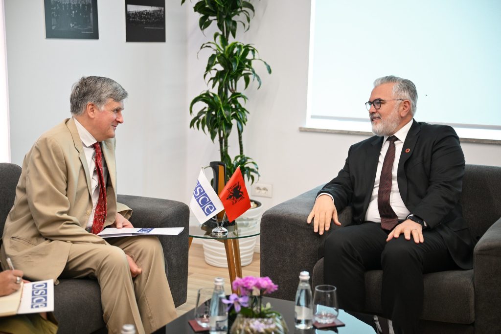 Toni Gogu takim me ambasadorin e OSBE së Michel Tarran  diskutohet Reforma në Drejtësi dhe përdorimi i tepruar i paraburgimit