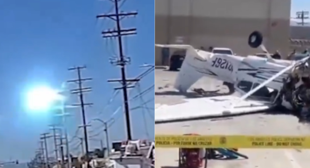 VIDEO  Goditi telat elektrikë  momenti kur avioni rrëzohet në Los Angeles