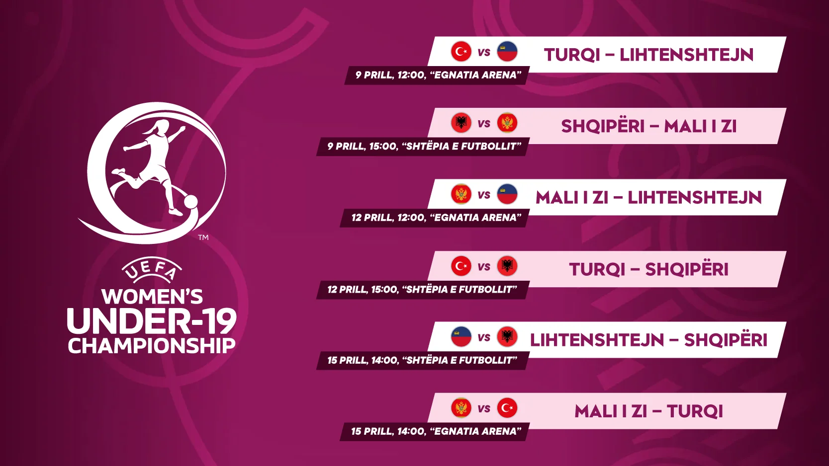 FSHF organizon një tjetër turne europian kualifikues  Shqipëria bën pjesë në grupin B