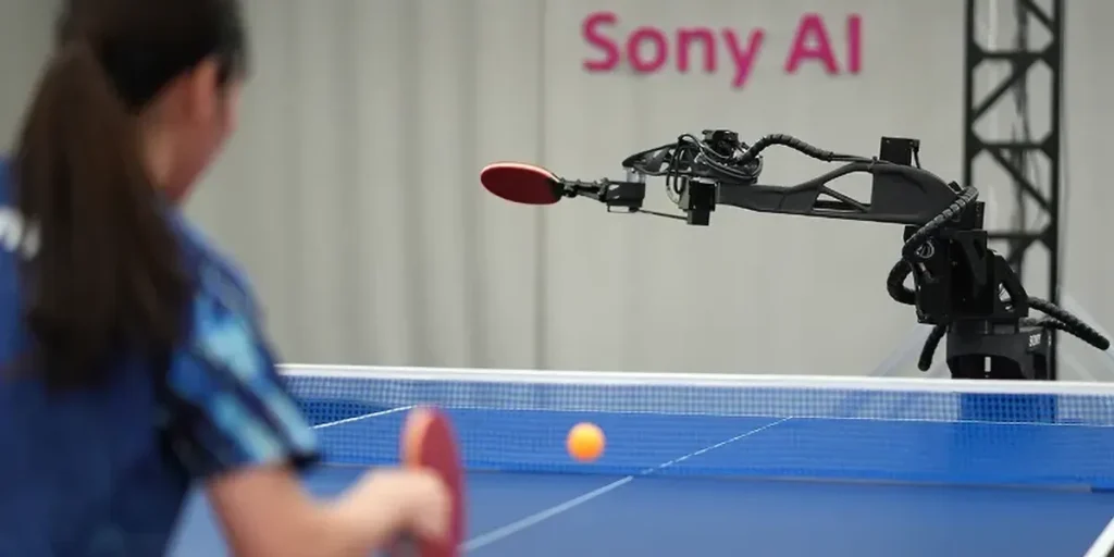Moment historik  roboti me Al mposht edhe njerëzit në pingpong