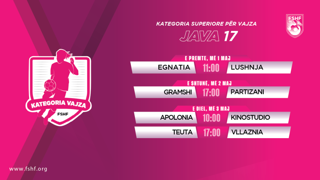 Kampionati i vajzave  Java e 17 të luhet në tri ditë  spikat sfida Teuta Vllaznia
