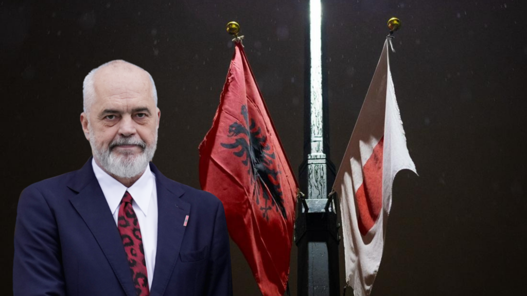 Tokio  vishet  kuqezi për Ramën  kryeqyteti japonez mbulohet me flamuj shqiptarë