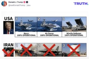 Trump publikon foton  Ne jemi 100  operativë  Irani zero