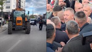 Bllokohet me traktor rruga para stacionit të policisë në Skenderaj