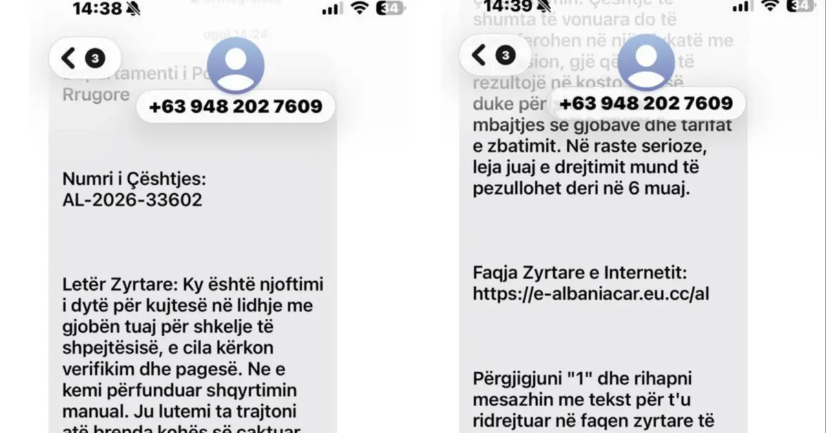 “Kujdes nga SMS-të mashtruese për gjoba