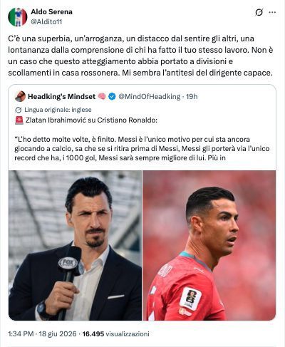 Aldo Serena  shkatërron  Ibrahimovic te Milani   Arrogant dhe mendjemadh  antiteza e një drejtuesi të aftë