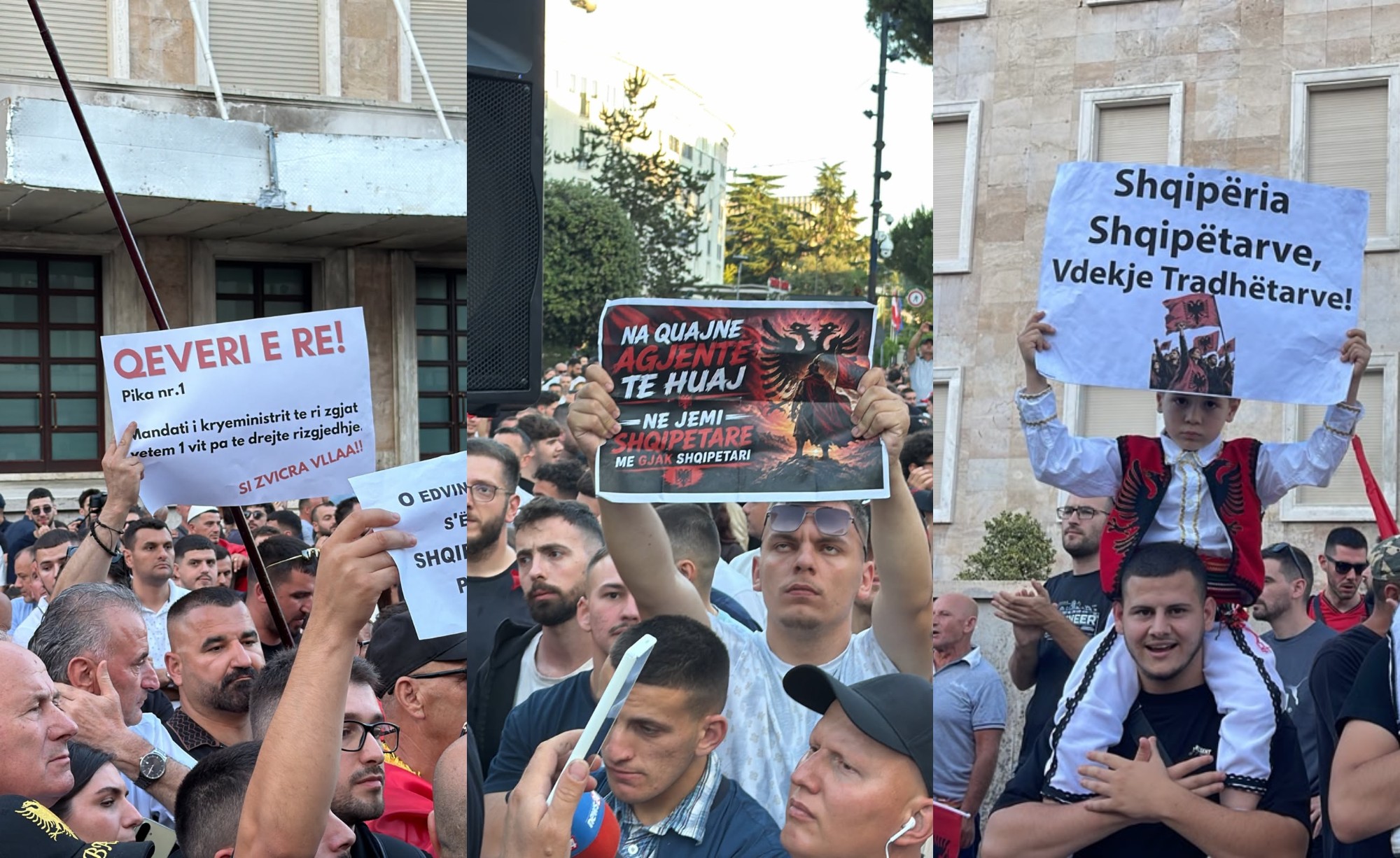  Shqipëria e shqiptarëve   pankartat e qytetarëve në protestë  FOTO 