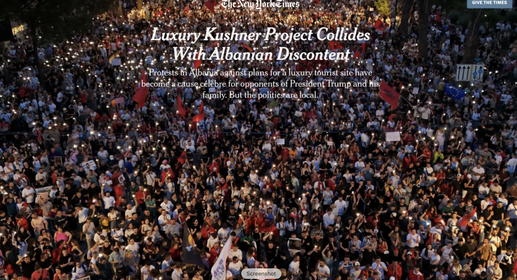 NYTimes  Shqiptarët në revoltë kundër kastës politike  jo kundër Trump