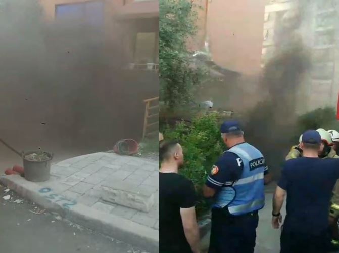 Zjarr në garazhin e një pallati në Astir  situata vihet nën kontroll  VIDEO 