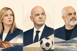Xhorxhia Meloni, Xhani Infantino, Edi Rama—tre