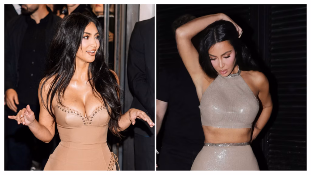 Kim Kardashian feston hapjen e dyqanit të parë ndërkombëtar të Skims me një fustan lëkure e dekolte të thellë