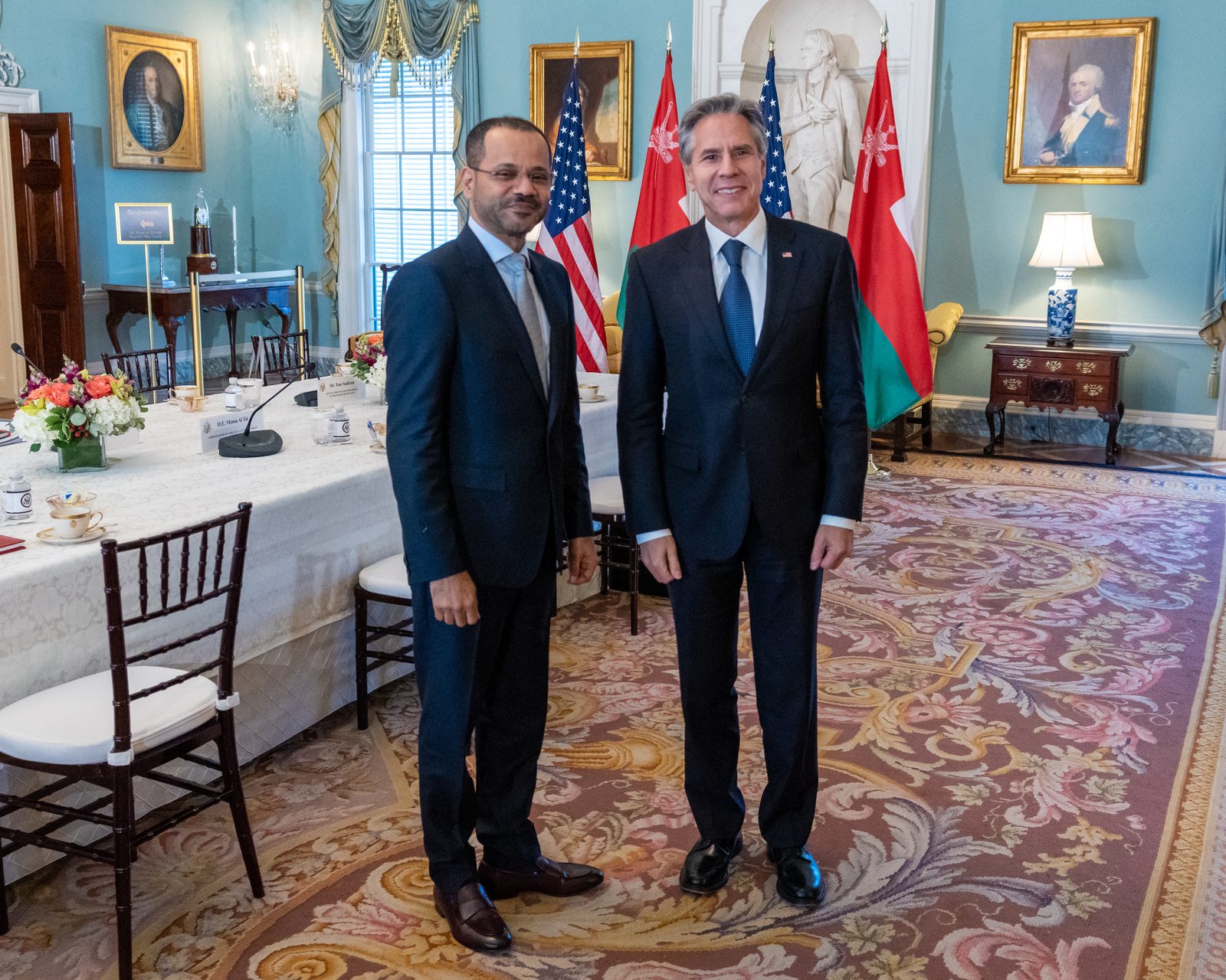 Albusaidi me sekretarin amerikan të Shtetit Antony Blinken në vitin 2022