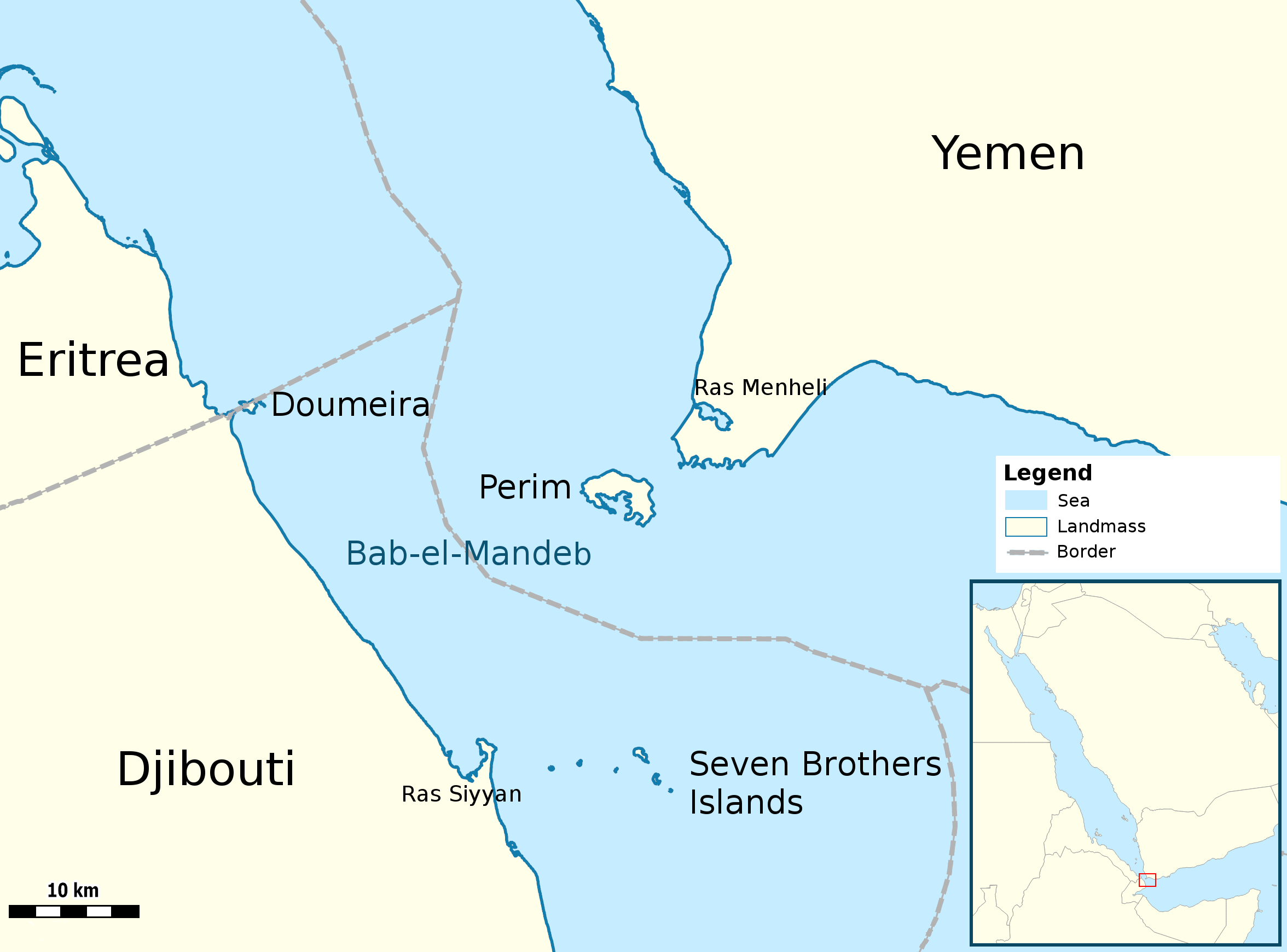 Harta e Ngushticës Bab al-Mandeb.