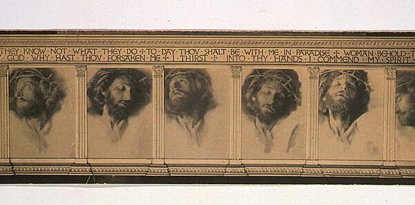 The Seven Words (1898) e F. Holland Day-t: shtatë printet platine në kornizën origjinale të gdhendur me mbishkrimet