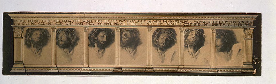 The Seven Words (1898) e F. Holland Day-t: shtatë printet platine në kornizën origjinale të gdhendur me mbishkrimet