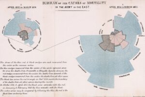 Diagram of the Causes of Mortality in the Army in the East (1858), by Florence Nightingale