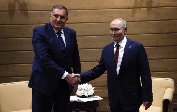 Vladimir Putin dhe Millorad Dodik gjatë një takimi në Kremlin