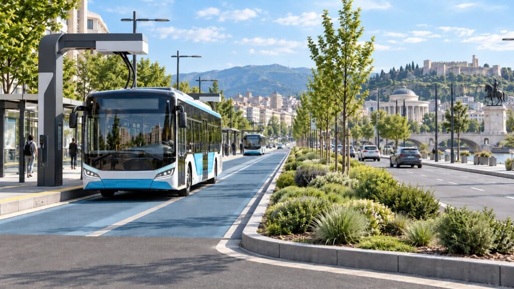 Shkupi ndryshon modelin e transportit publik  100 autobusë elektrikë  BRT dhe parkingje të reja te Qendra Klinike