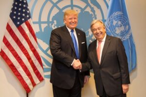 Donald Trump me Sekretarin e Përgjithshëm të OKB-së, António Guterres, në Asamblenë e Përgjithshme