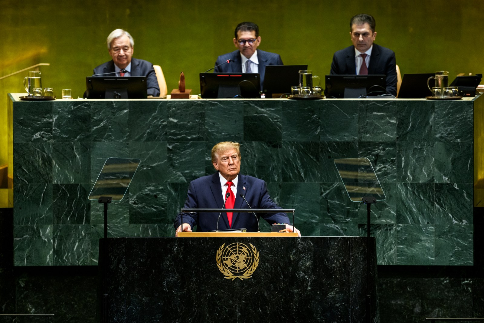 Presidenti amerikan Donald Trump duke folur në Asamblenë e Përgjithshme të OKB-së në Nju Jork
