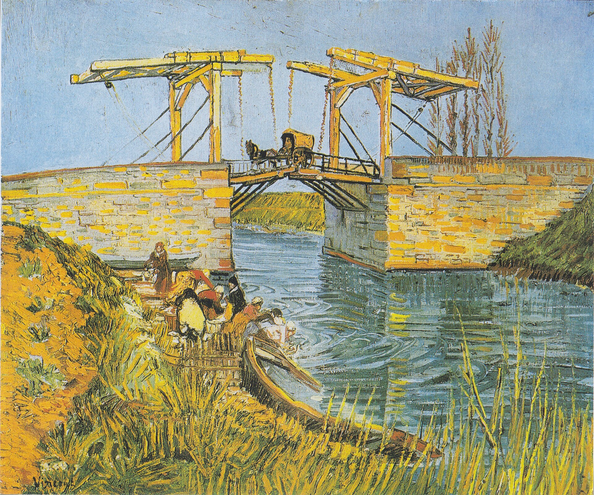 “The Bridge of Langlois at Arles with laundresses” (mars 1888) i Vincent van Gogh