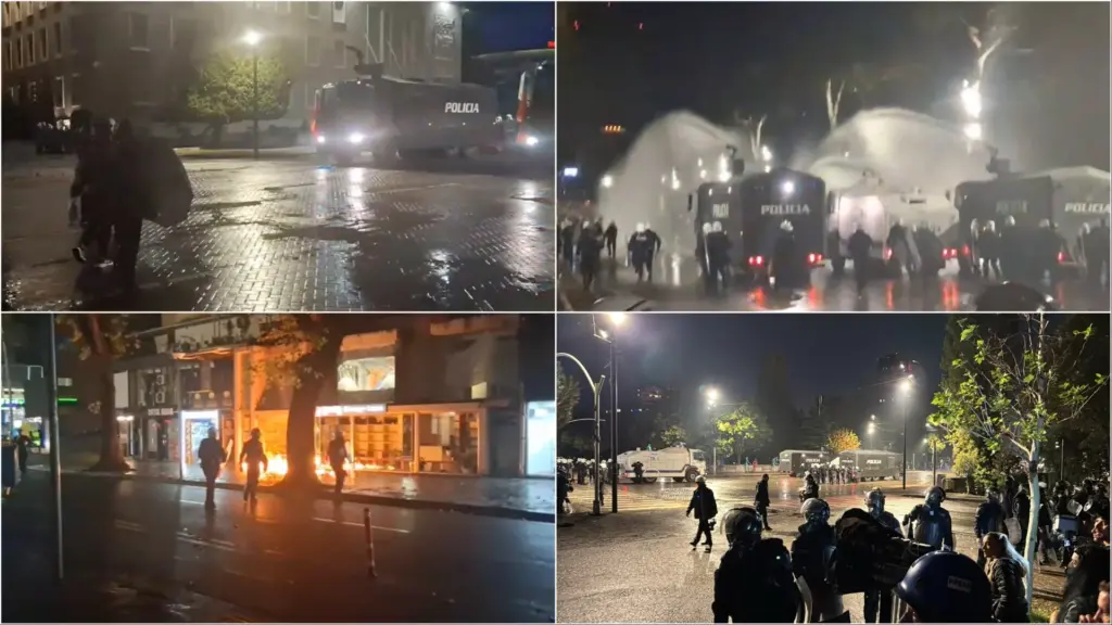 Përplasje  përçarje  molotovë ndaj policisë dhe trazira në disa zona  çfarë ndodhi në protestë 