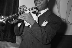 Louis Armstrong, portret i vitit 1947 nga William P. Gottlieb