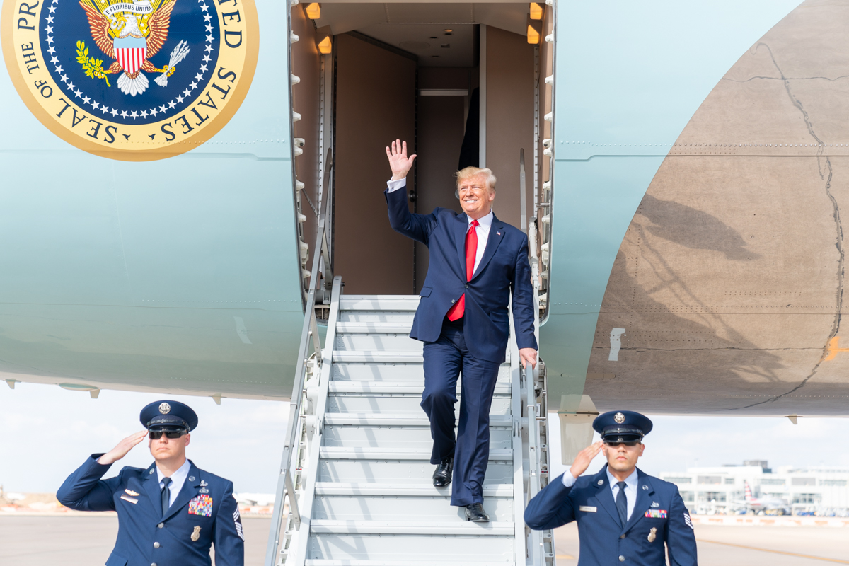 Presidenti Donald Trump gjatë një vizite në Teksas