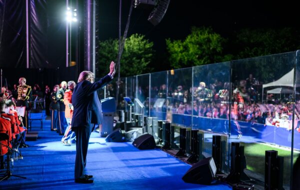Presidenti amerikan Donald Trump gjatë një tubimi elektoral